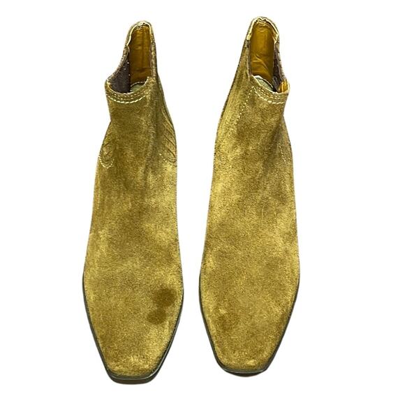 Zara brown suede ankle boots booties low heel size 5.5 - Picture 2 of 9